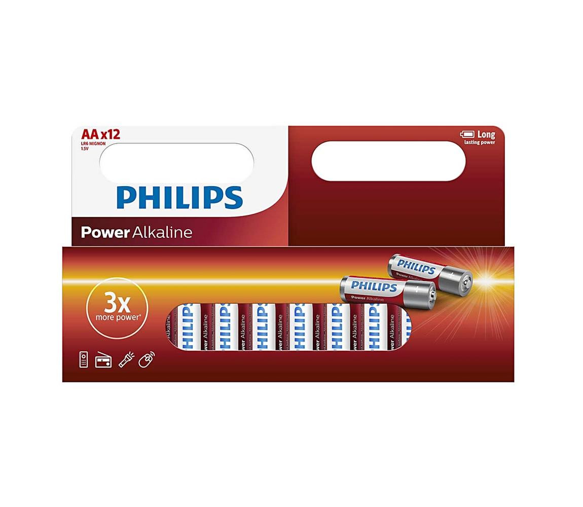 Philips Philips LR6P12W/10 - 12 ks Alkalická baterie AA POWER ALKALINE 1,5V 2600mAh