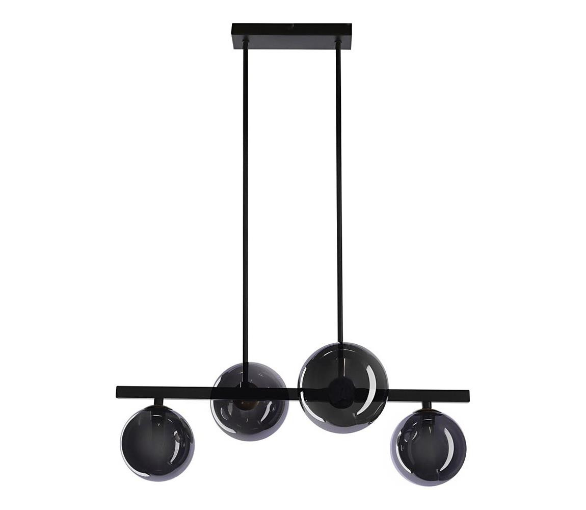 Lustr na lanku KAMA 4xG9/28W/230V černá/kouřová černá