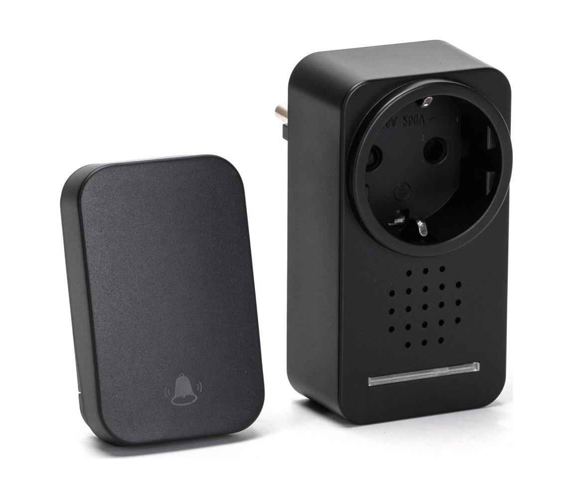 B.V.  - Bezdrátový zvonek do zásuvky 1Z 3680W/230V IPX4 černá