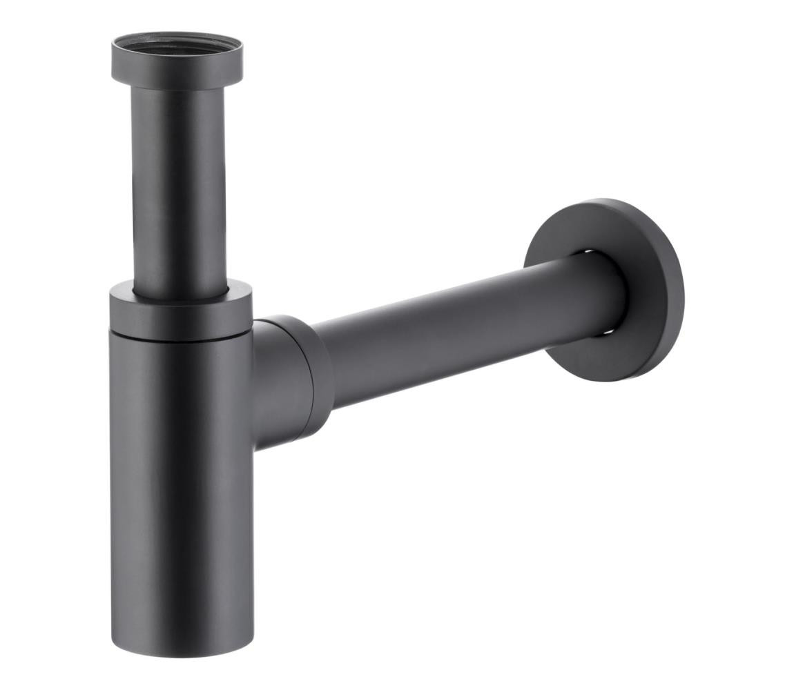 KFA Armatura KFA Armatura 600-003-81 - Kulatý umyvadlový sifon mosaz/matná černá