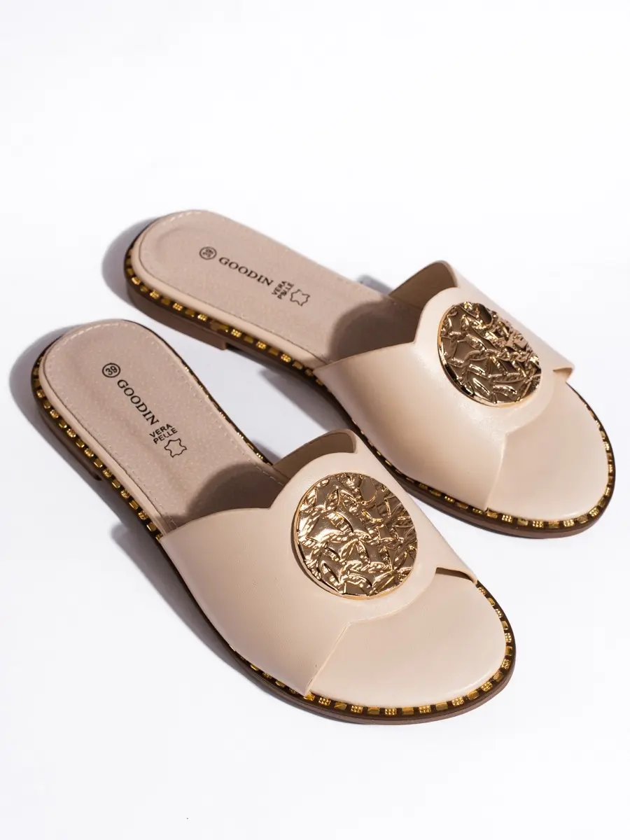 Trendy dámské béžové nazouváky bez podpatku