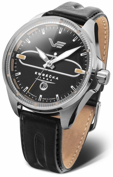 Vostok Europe Limitovaná edice Embéčka Automatic Line NH35-325A498 - Černý kožený řemínek