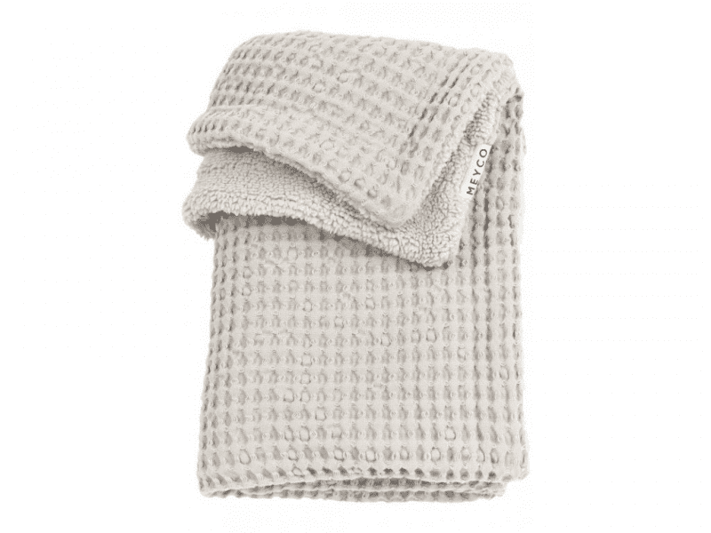 Meyco deka do postýlky Waffle Teddy fleece 100x150 Greige