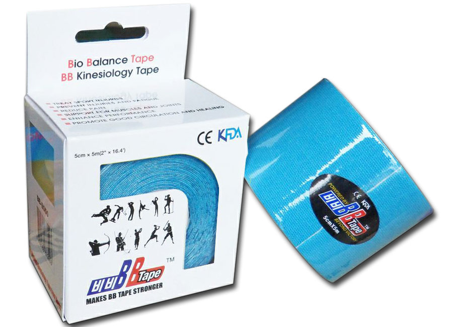 Kineziologický tejp BB Tape z hedvábí Barva: modrá