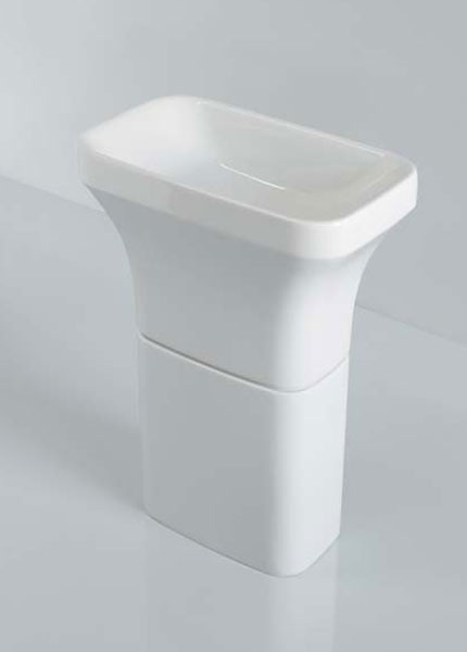 HOPA Azzurra Tulip 60 volně stojící umyvadlo 60 cm  (zadní odpad) - KOMPLETNÍ UMYVADLO S NOHOU, VYSTAVENÝ VZOREK - VELMI DOBRÝ STAV, BEZ ZÁRUKY NA POVRCHOVÉ VADY