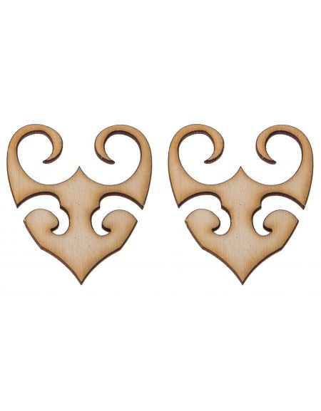FK Dřevěná ozdoba (ornament 2ks) - 4x4,5 cm