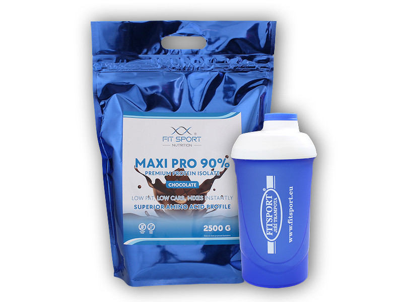 FitSport Nutrition Maxi Pro 90% 2500g + šejkr Fitsport Varianta: čokoláda