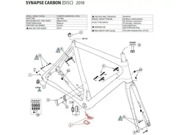Cannondale Kit Synapse Carbon 2018 Bottom Bracket Cable Guide náhradní díl (CK3588U00OS)