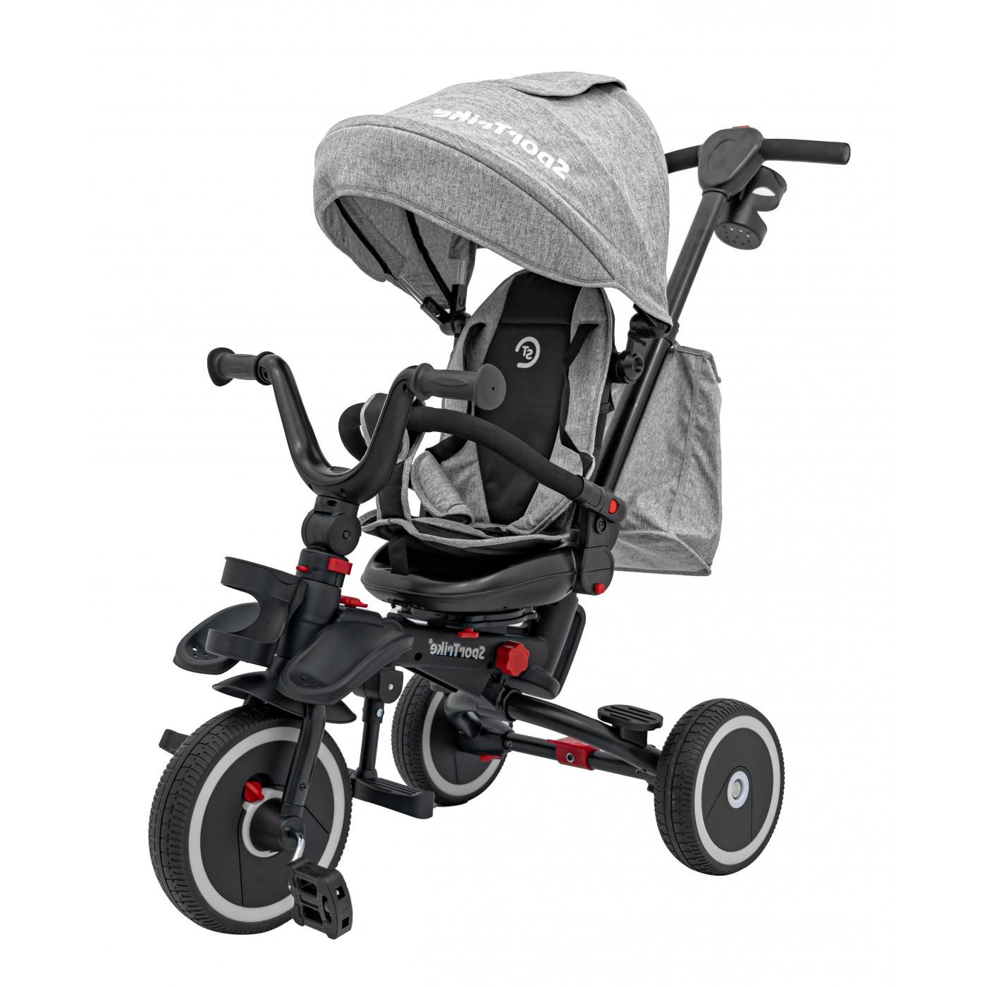 mamido Dětská tříkolka RIDER se stříškou šedá