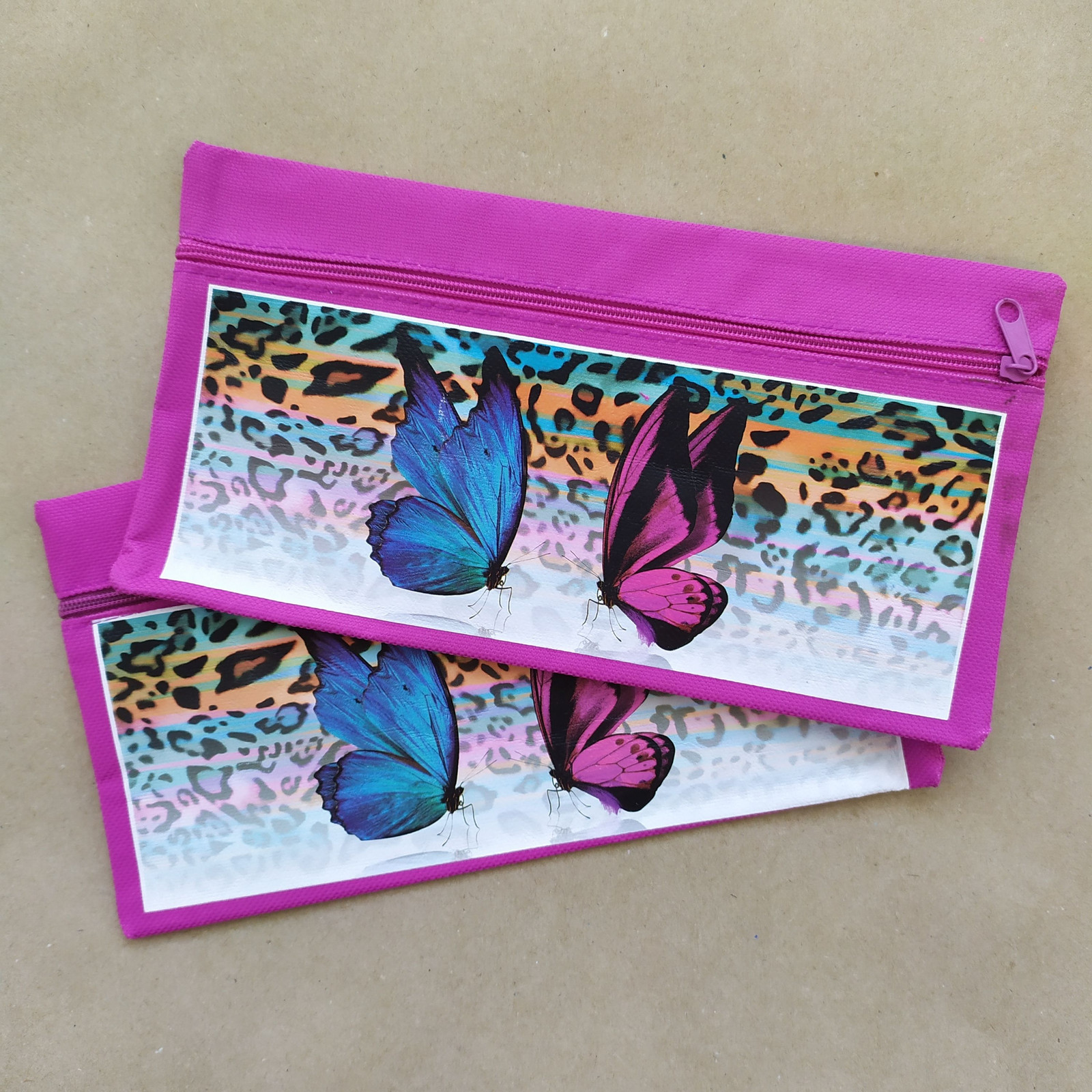 Donau Donau, jednoduché školní pouzdro se zipem, motýl, 1 ks