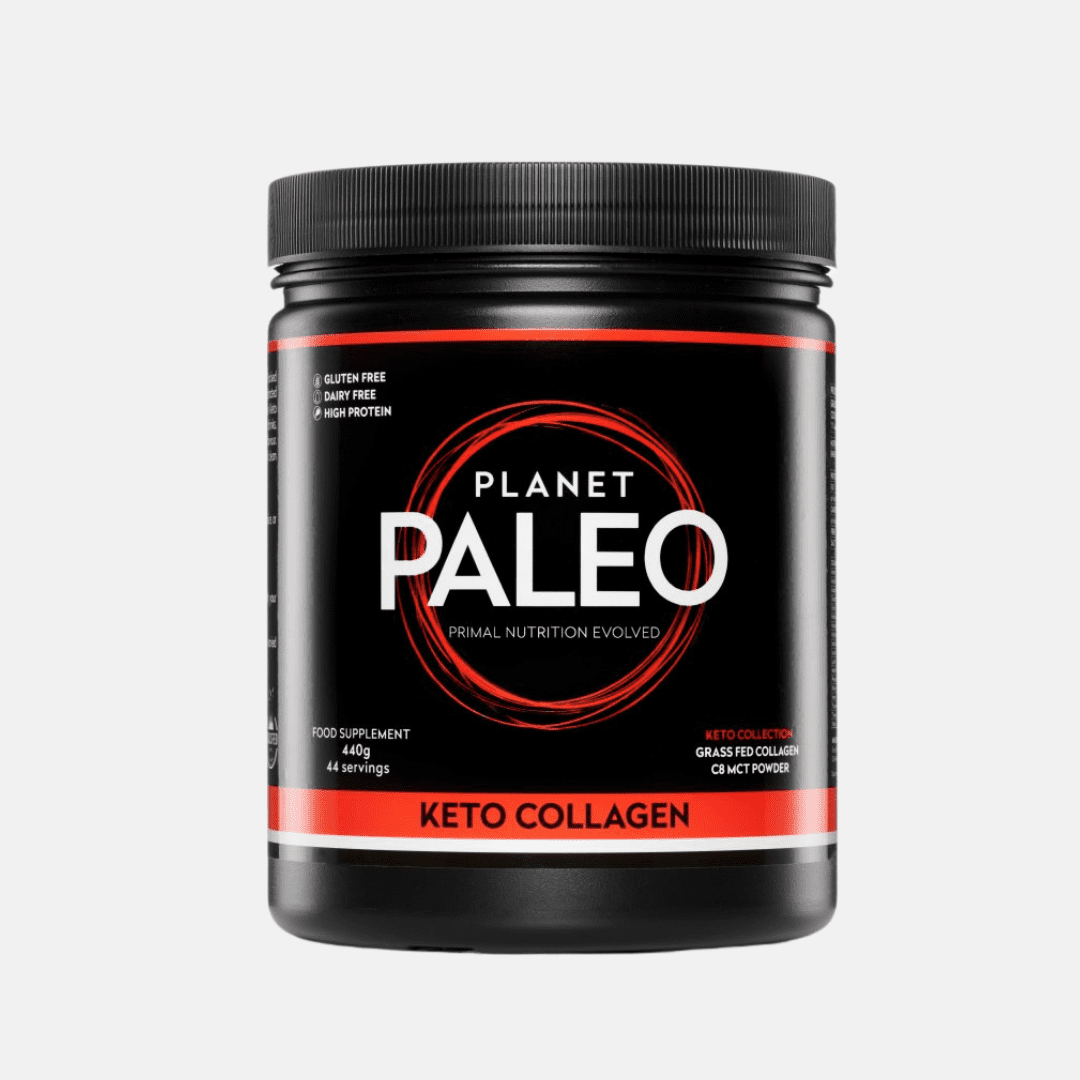 EXP 03/2024 PLANET PALEO - Hydrolyzovaný grass-fed hovězí kolagen se sušeným MCT olejem - Keto Hmotnost: 220 g
