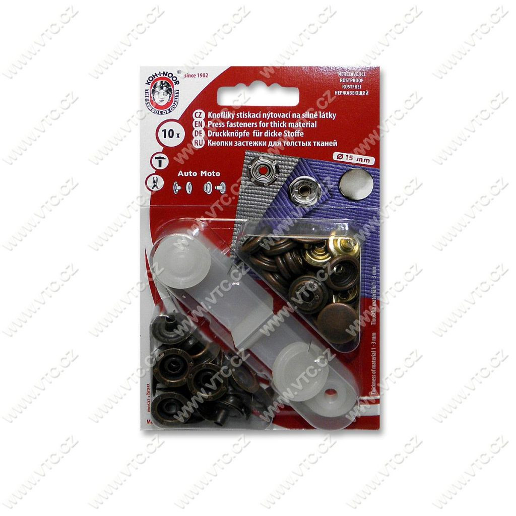 Sada druků Koh-I-Noor AM6 staroměď hladký blistr 10 ks - bronzová