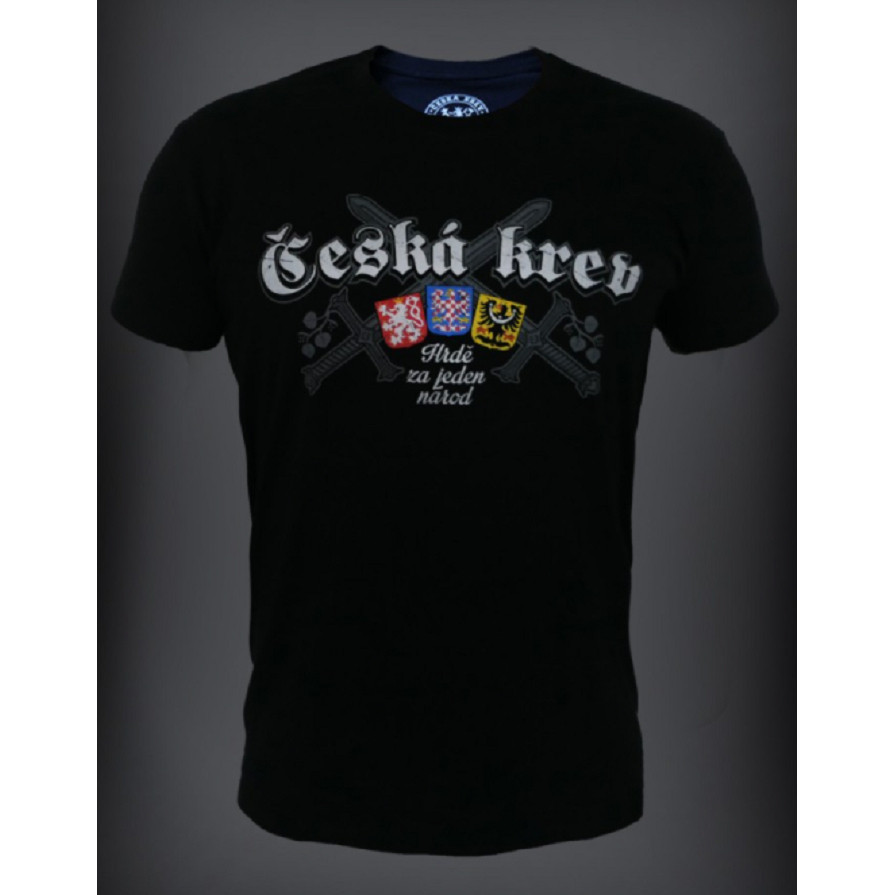 Triko pánské Česká krev Hrdě za jeden národ - černé, M