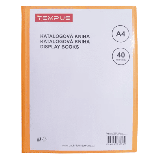 TEMPUS Katalogová kniha A4 - Tempus oranžová - 40 listů