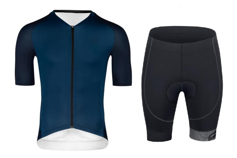 Force SCRIPT tm.modrý cyklodres - kr. rukáv + Force B21 EASY černé cyklokraťasy