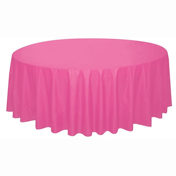 UBRUS PLASTOVÝ kulatý růžový