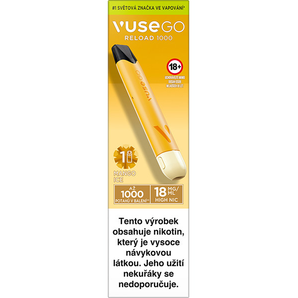 Vuse Go Reload Pen 1000 Yellow+Mango Ice 18mg/ml