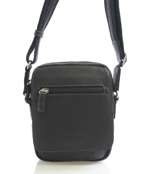 Pánská menší kožená crossbody Hexagona Silvána, černá
