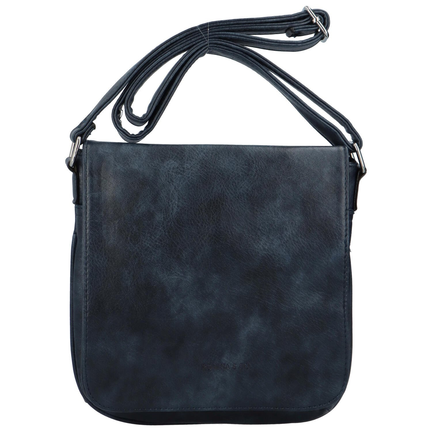 Dámské koženkové crossbody s klopou Debora, modrá