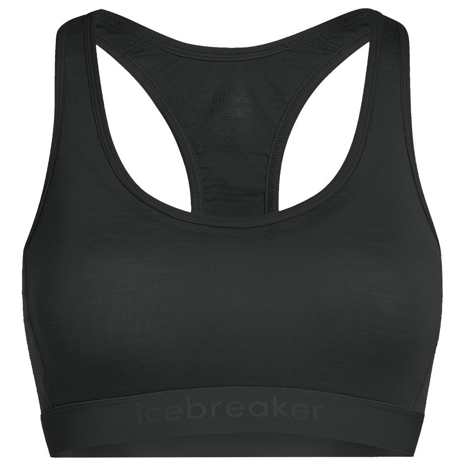 Podprsenka Icebreaker W Mer 125 ZoneKnit Racerback Bra Velikost podprsenky: S / Barva: černá