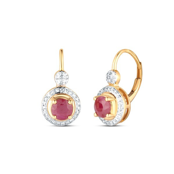Náušnice s rubíny 234-958-RU5753 3.60g