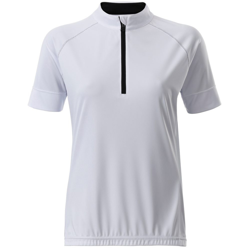 James & Nicholson (Daiber) Dámský cyklistický dres s krátkým zipem JN513 - Bílá / černá | L