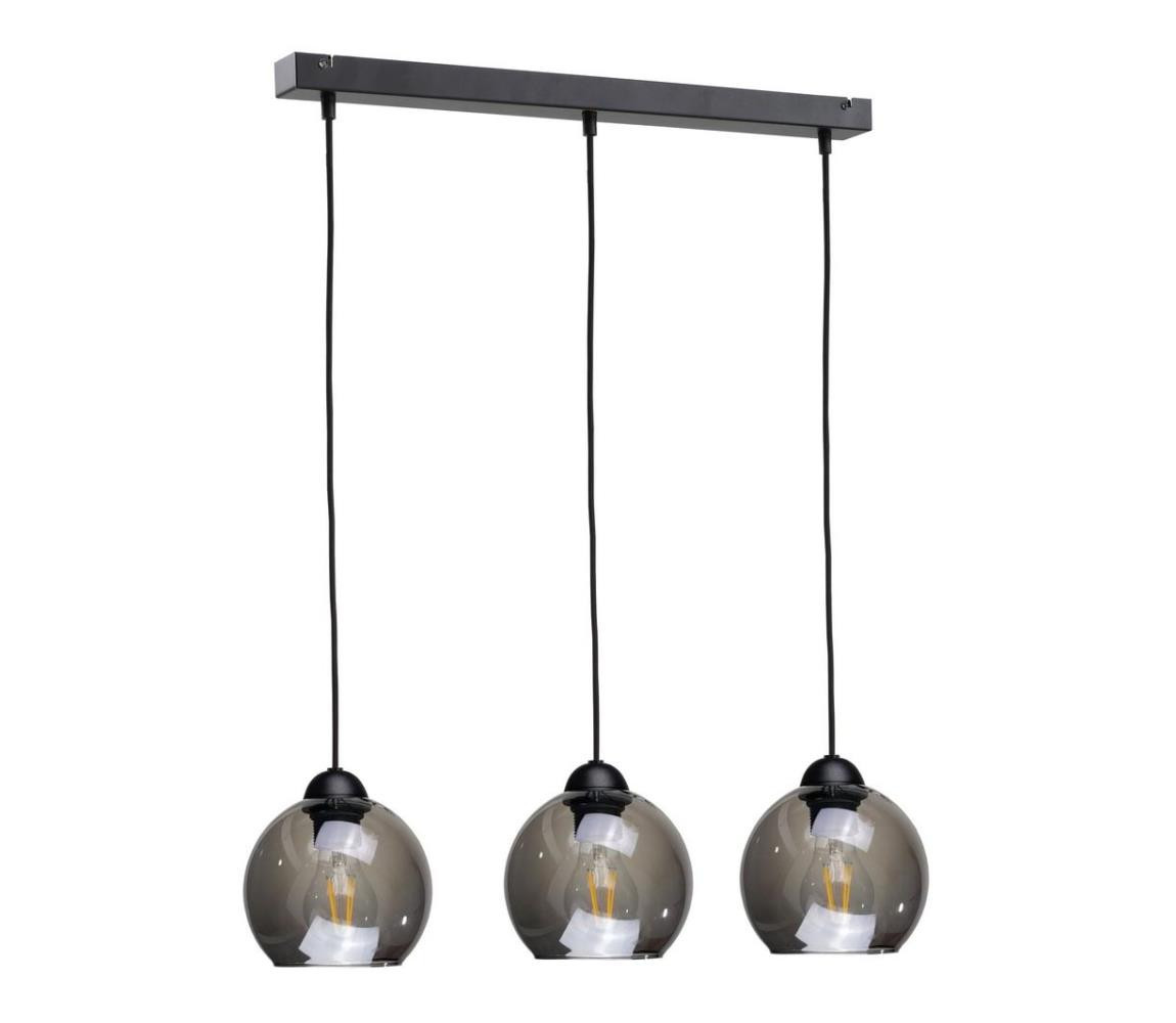 Keter Lighting Lustr na lanku UNO 3xE27/60W/230V černá/kouřová