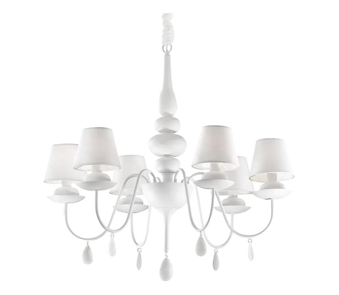 Ideal Lux Ideal Lux - Lustr na řetězu BLANCHE 6xE14/40W/230V pr. 75 cm bílá