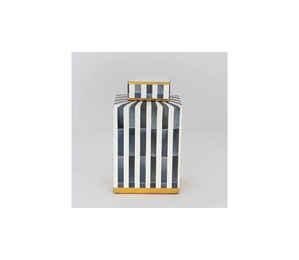 Eurolamp Keramická váza 22x18x8 cm modrá/bílá