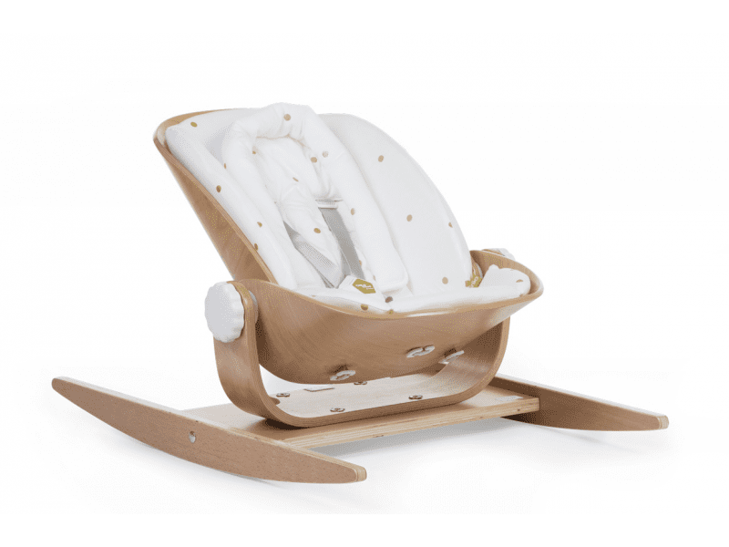 Childhome Podložka do houpacího lehátka Wood Rock Jersey Gold Dots - VÝPRODEJ