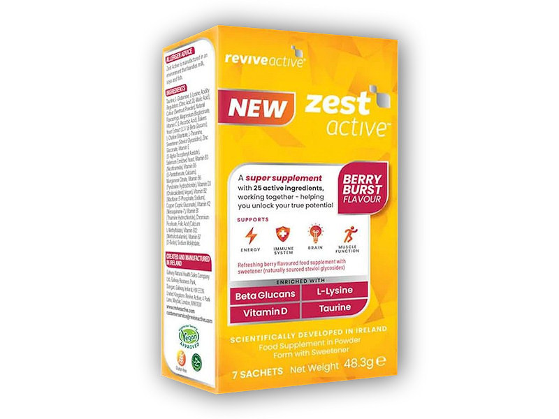 reviveactive Zest Active 7 sáčků (Energie, imunita, mozek, funkce svalů) Varianta: berry