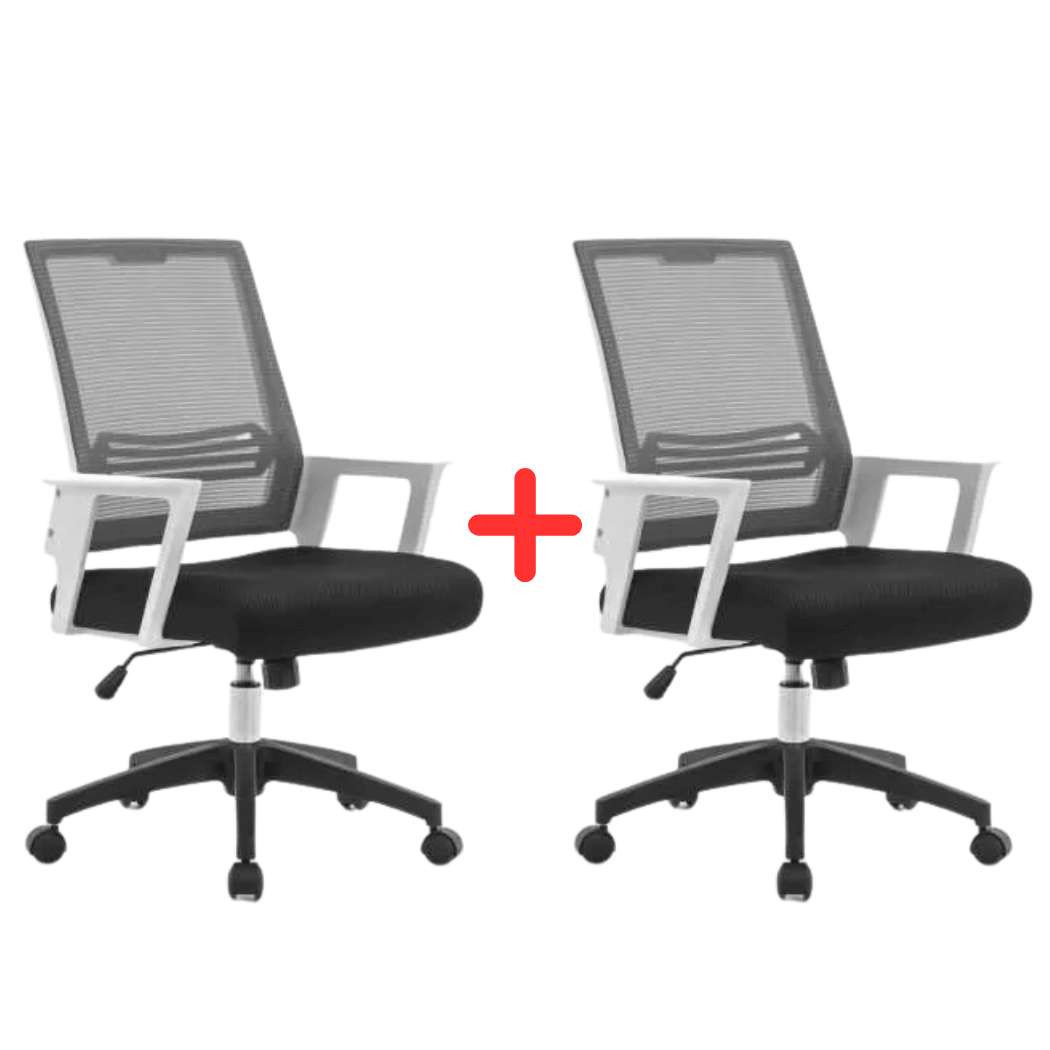 Antares Kancelářská židle Mada White 1+1 ZDARMA - bílá/šedá