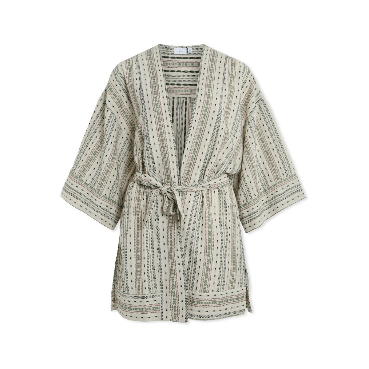 Vila  Senso Kimono - Birch/Embroidery  Béžová