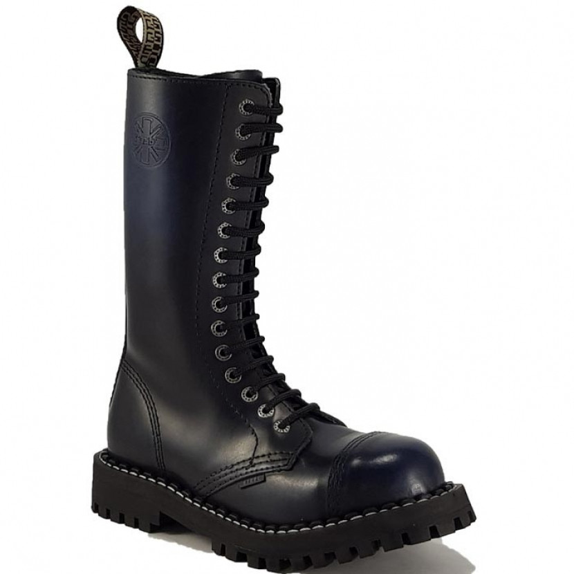 Boty Steel 15-dírkové - modré stírané, 37