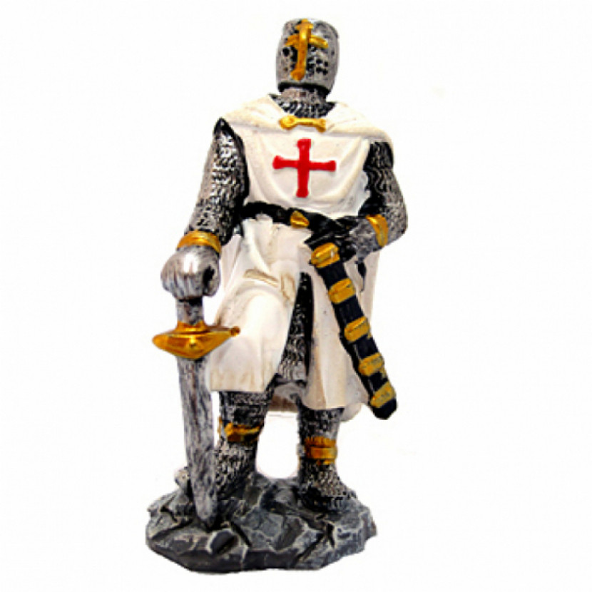 Model Figurka templáře s velkým mečem - šedý-bílý