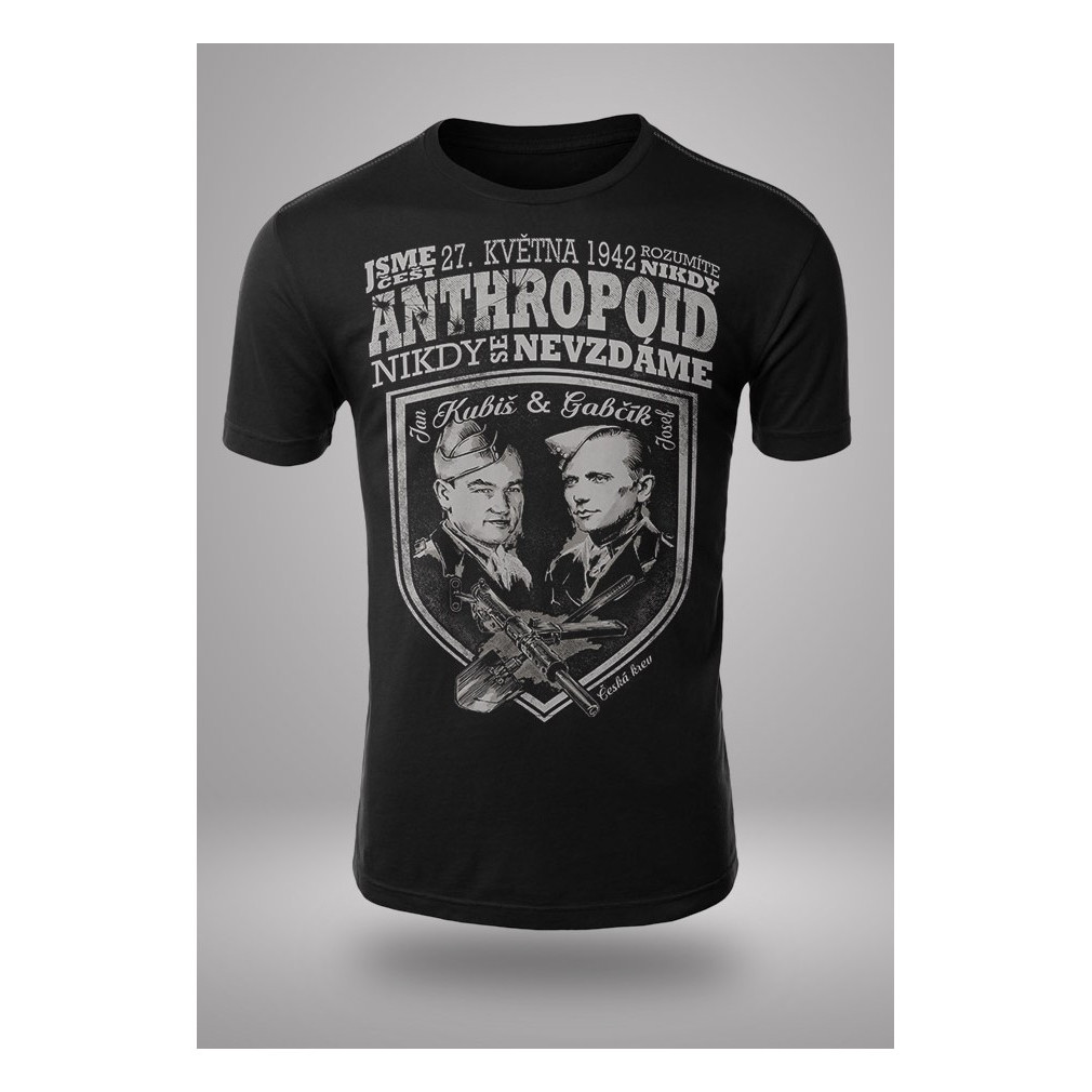 Triko pánské Česká krev Antropoid - černé, XXL