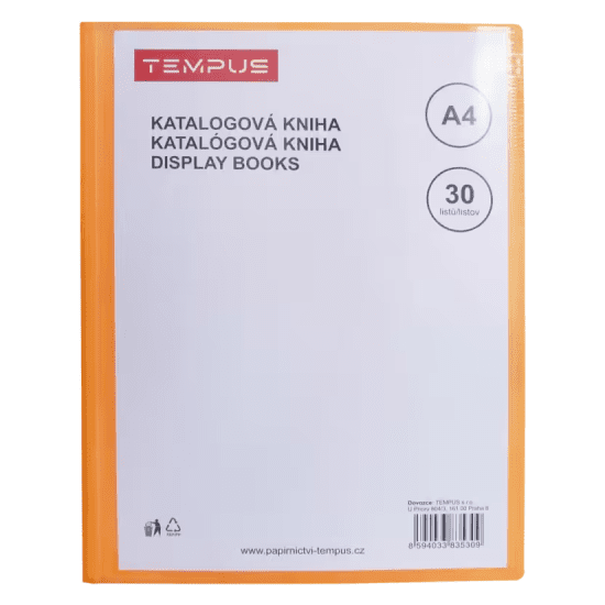 TEMPUS Katalogová kniha A4 - Tempus oranžová - 30 listů