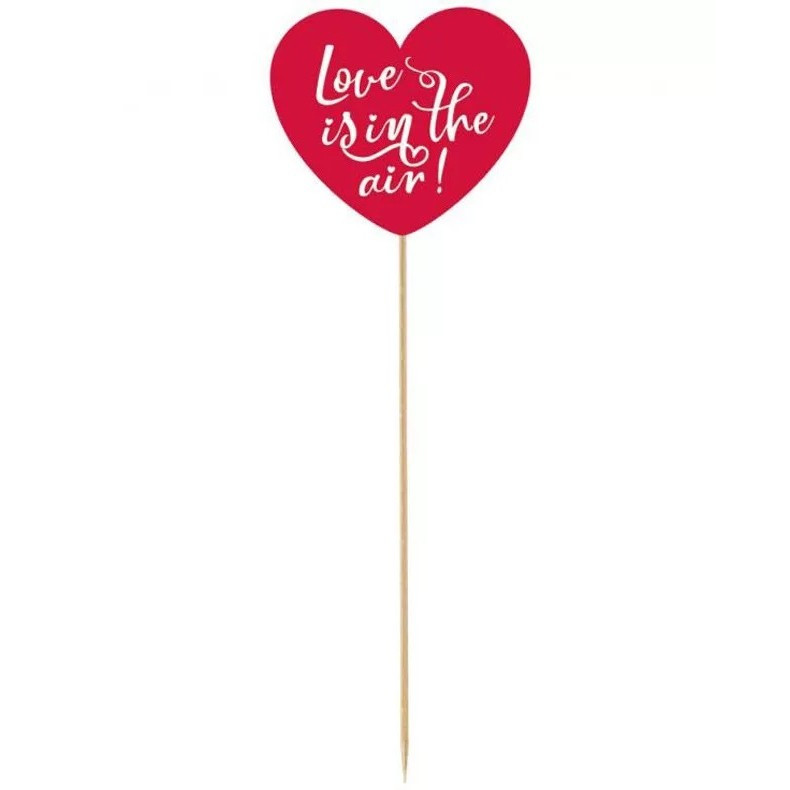 Papírová dekorace Love is in the air srdce 10x30 cm
