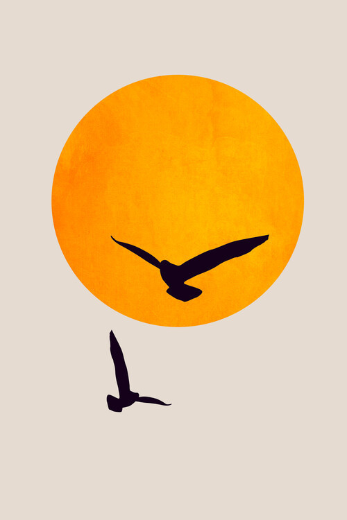 Kubistika Ilustrace Birds In The Sky, Kubistika, 26.7 × 40 cm