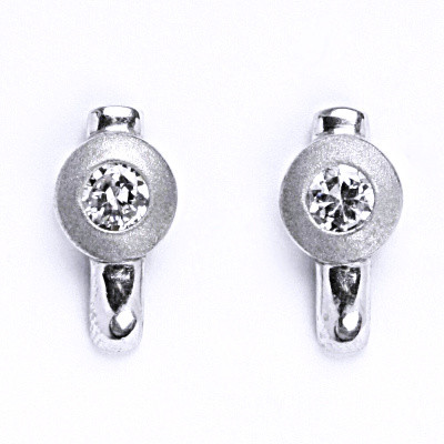 Stříbrné náušnice na šroubek s čirým zirkonem NŠ 1153
