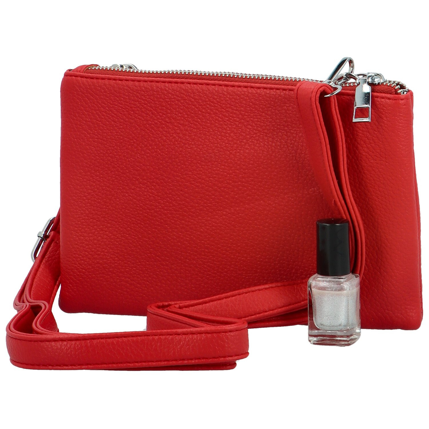 Trendy dámská koženková crossbody kabelka MaxFly Silverio, červená