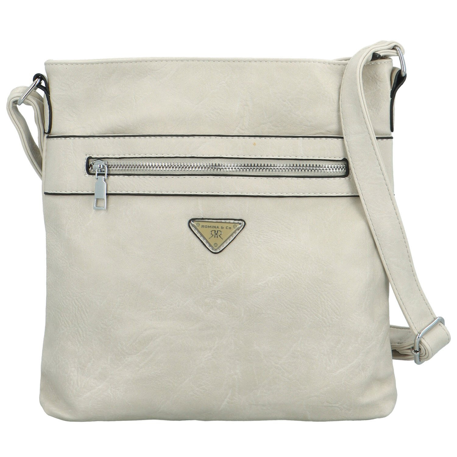 Trendy dámská koženková crossbody Laka, světle šedá