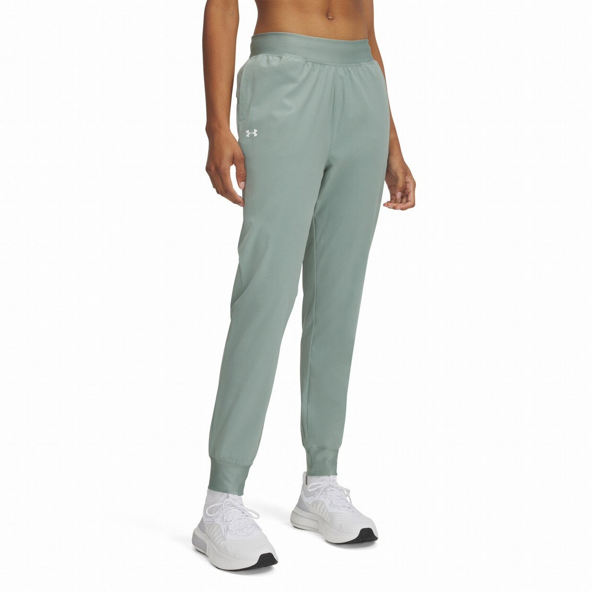 Dámské kalhoty Under Armour Rival Hi Rise Woven Pant Velikost: XS / Barva: zelená