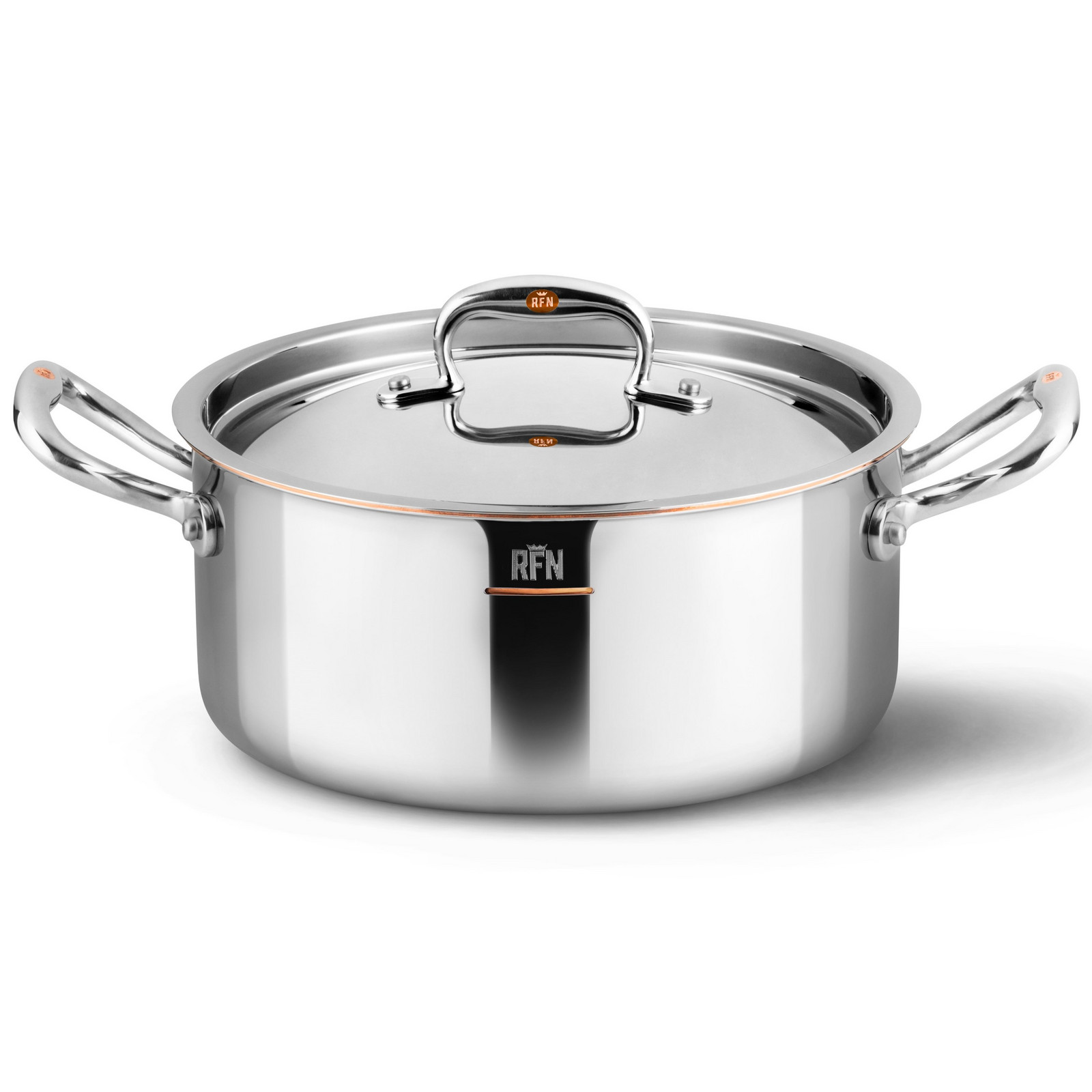 Kastrol CON CUORE 22 cm, stříbrná, měď, Ruffoni