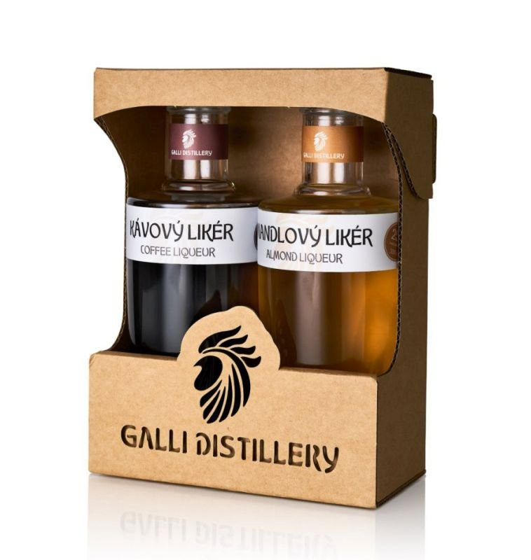 Galli dárkové balení Kávový likér a Mandlový likér 2×0,2l