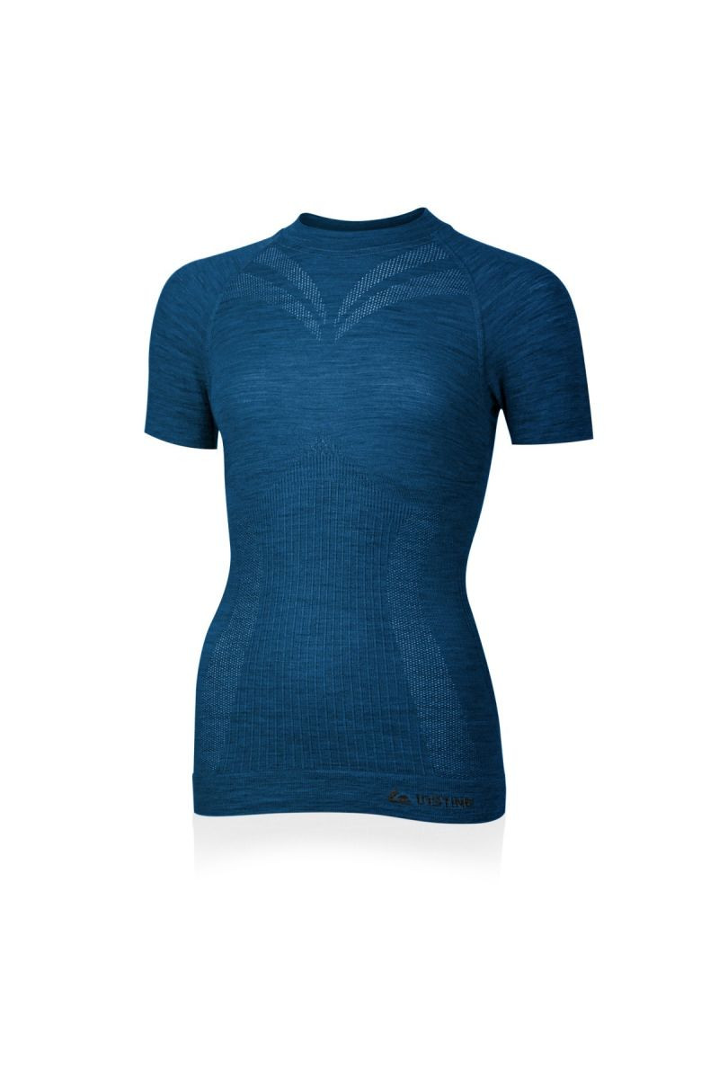 Lasting dámské merino triko MALBA 5160 modré Velikost: S/M