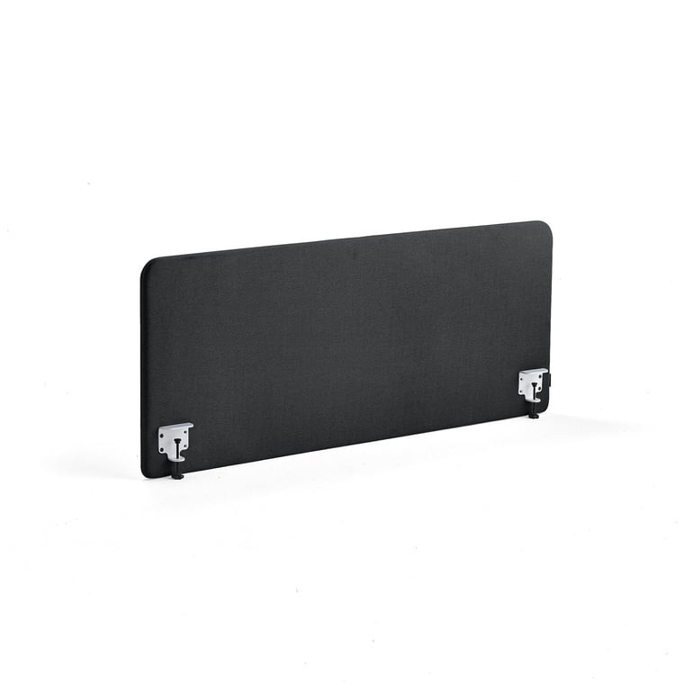 Stolový paraván ZONE, bílé svorky, 1600X650x36 mm, potah Rivet, antracitově šedá