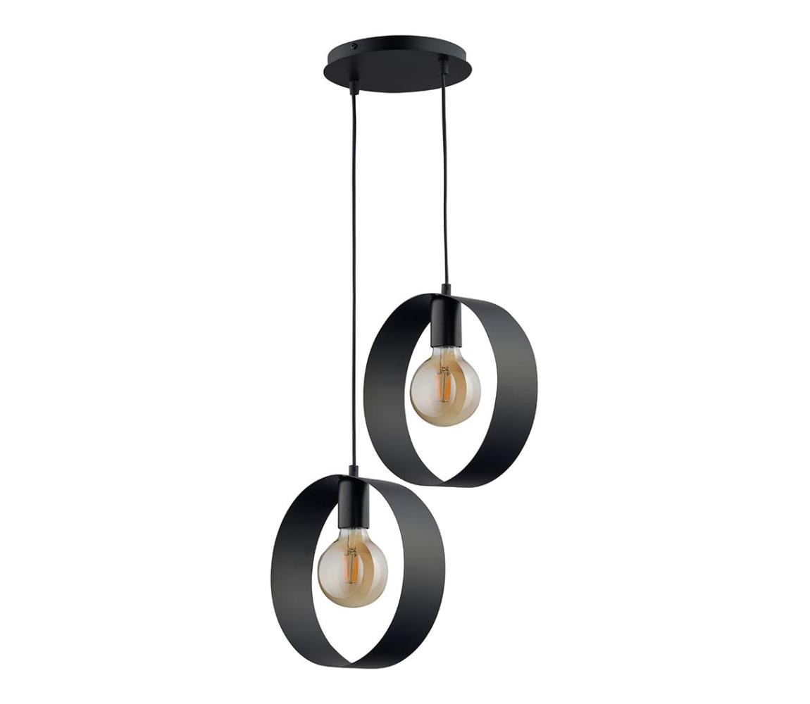 Lustr na lanku HAPPY 2xE27/60W/230V černá