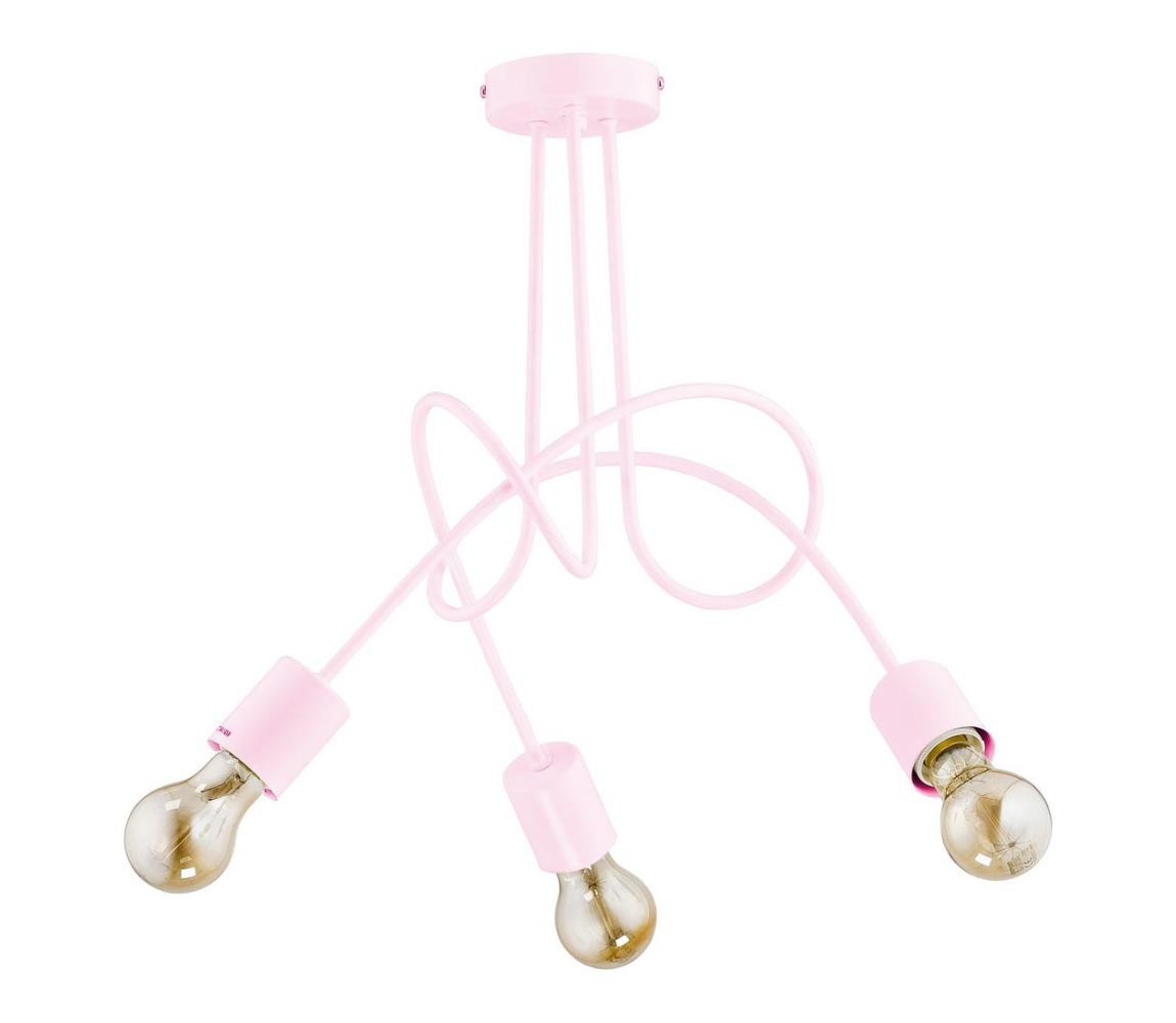 Dětský přisazený lustr TANGO 3xE27/60W/230V růžová