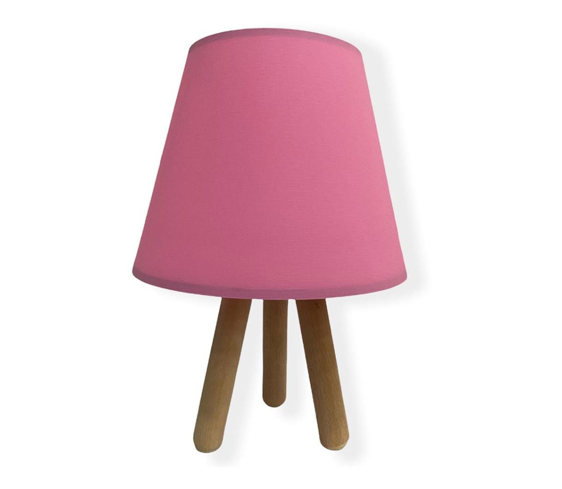Stolní lampa WOOD 1xE27/60W/230V růžová